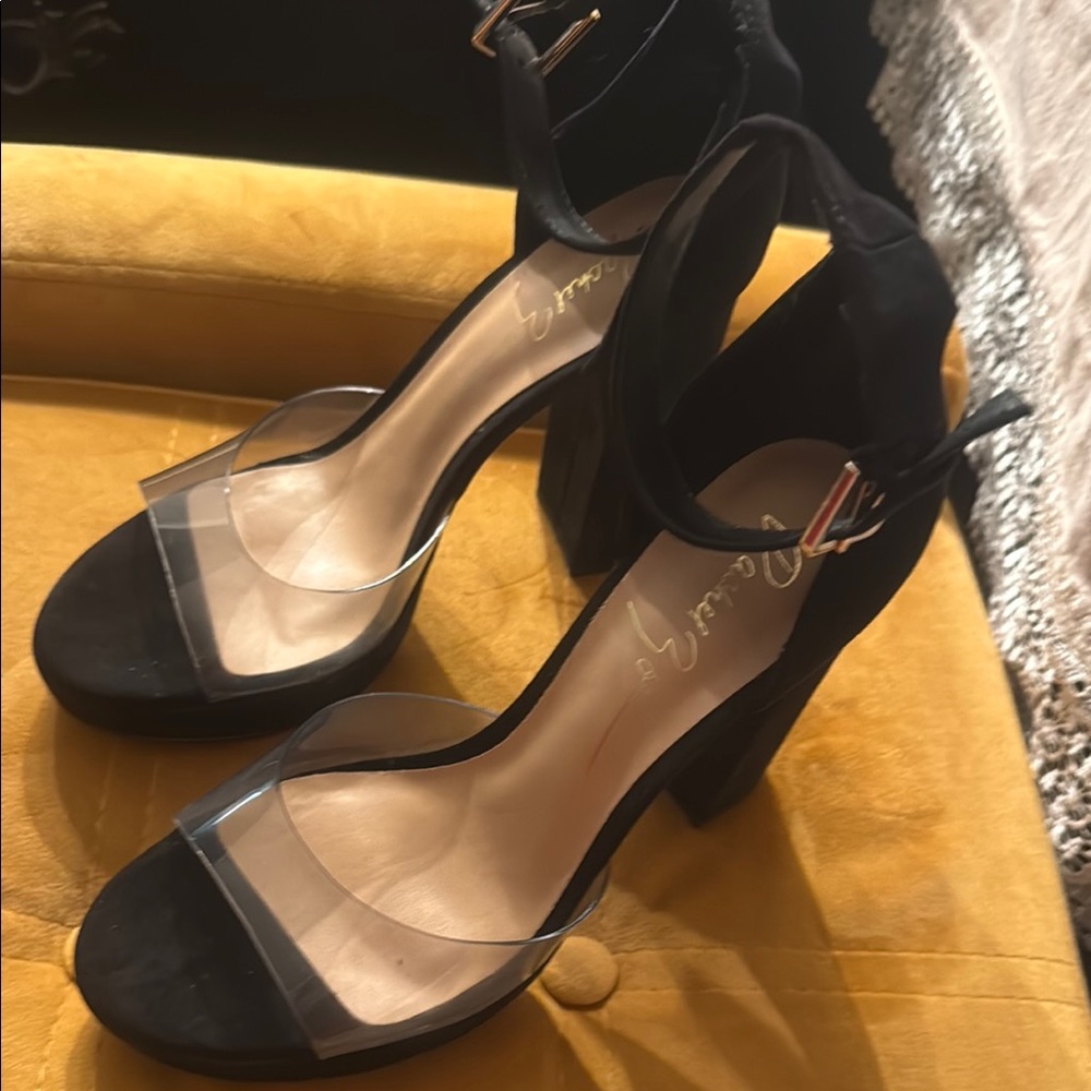 Rachel Zoe Black Women's Heeled Sandals Size 8.5
New Heel 4.5